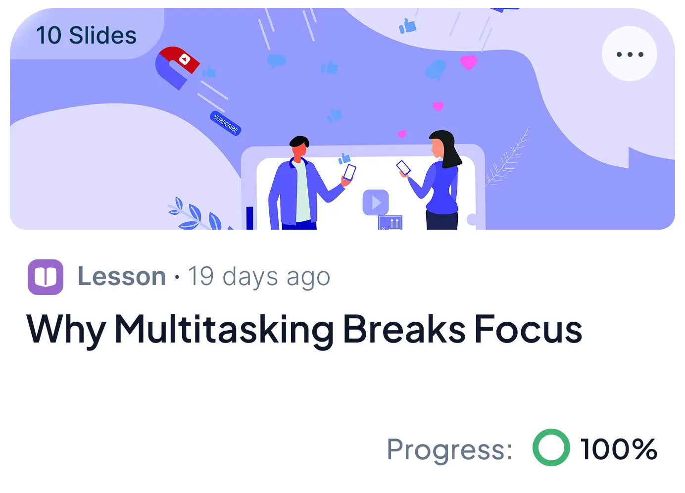 Focus lesson card