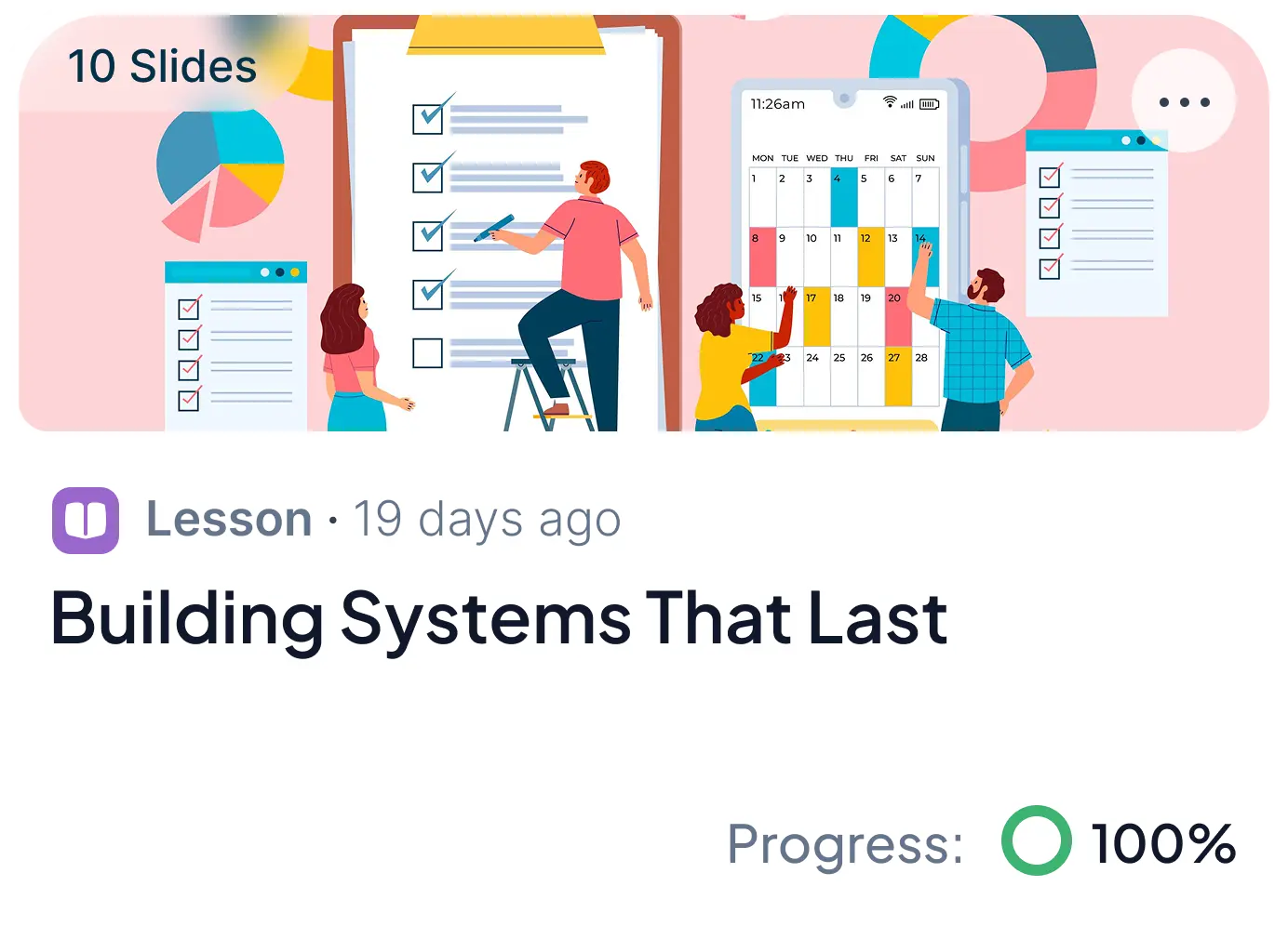 Building systems lesson card