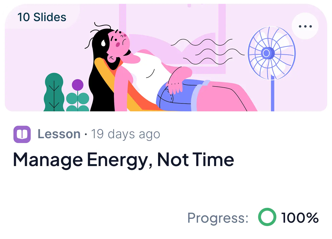 Energy lesson card